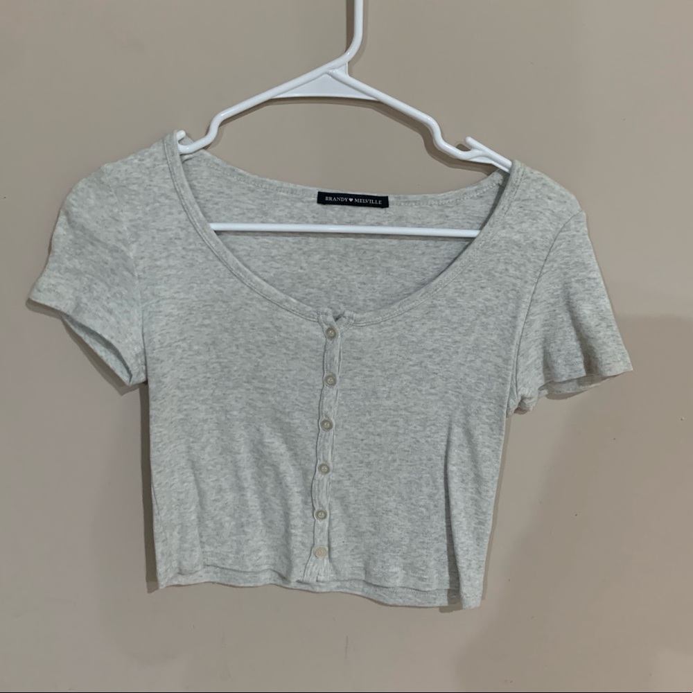 Brandy Melville Button Up Cropped Top
